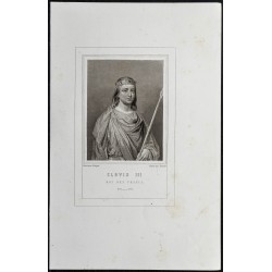 Gravure de 1855 - Portrait de Clovis III - 1