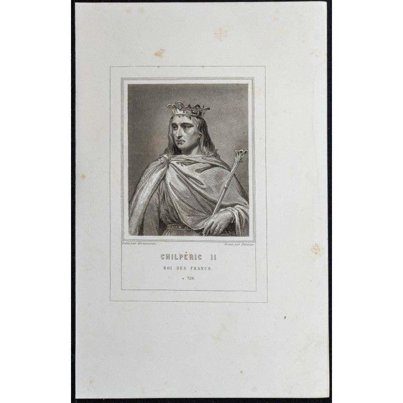 Gravure de 1855 - Portrait de Chilpéric II - 1