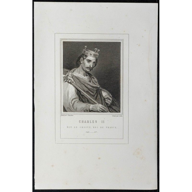 Gravure de 1855 - Portrait de Charles II - 1