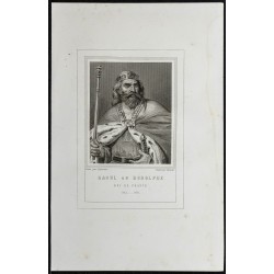 Gravure de 1855 - Portrait de Raoul ou Rodolphe - 1