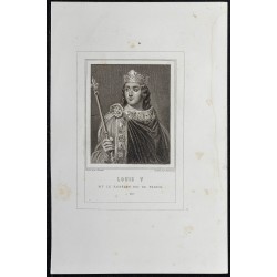 Gravure de 1855 - Portrait de Louis V - 1