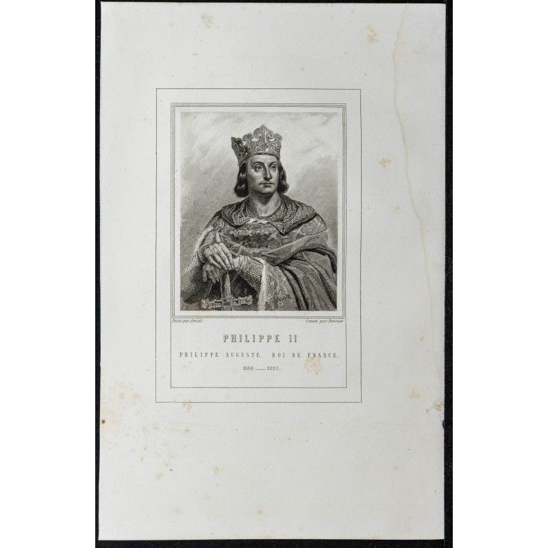 Gravure de 1855 - Portrait de Philippe II - 1