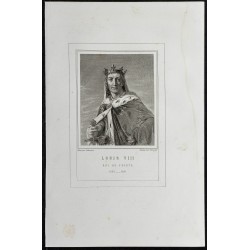 Gravure de 1855 - Portrait de Louis VIII - 1