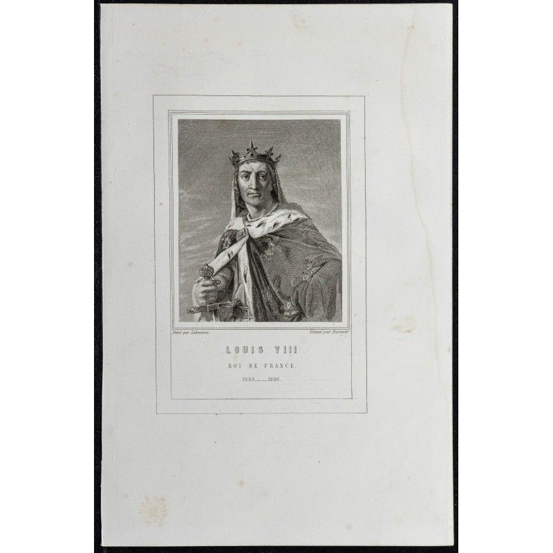Gravure de 1855 - Portrait de Louis VIII - 1