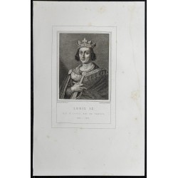 Gravure de 1855 - Portrait de Louis IX - 1