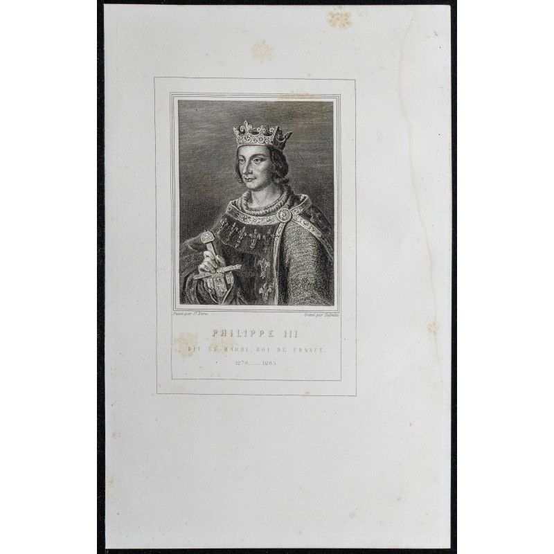 Gravure de 1855 - Portrait de Philippe III - 1