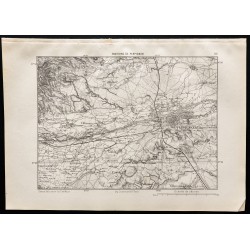 Gravure de 1880 - Carte des environs de Perpignan - 1