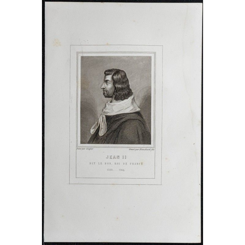 Gravure de 1855 - Portrait de Jean II - 1