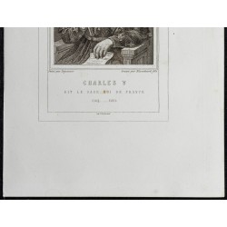 Gravure de 1855 - Portrait de Charles V - 3
