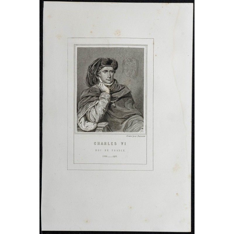 Gravure de 1855 - Portrait de Charles VI - 1