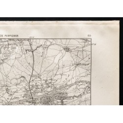 Gravure de 1880 - Carte des environs de Perpignan - 3
