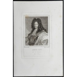 Gravure de 1855 - Portrait de Louis XIV le Grand - 1