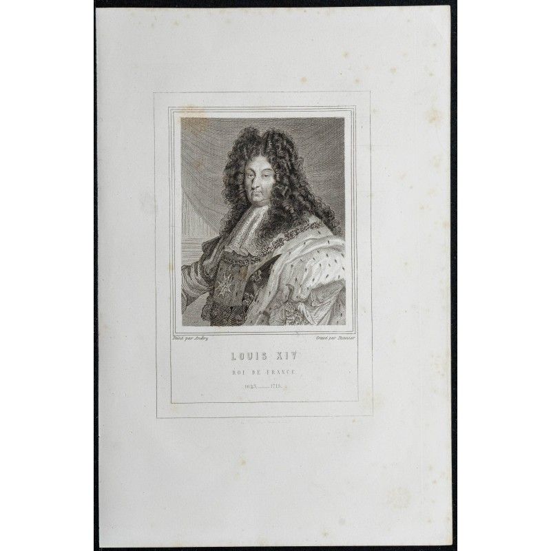 Gravure de 1855 - Portrait de Louis XIV le Grand - 1