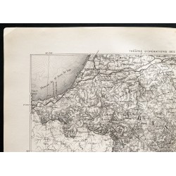 Gravure de 1880 - carte du théatre d'opération des Pyrenées occidentales - 2