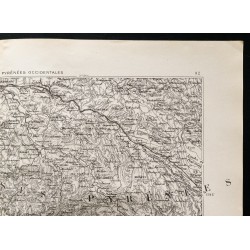 Gravure de 1880 - carte du théatre d'opération des Pyrenées occidentales - 3
