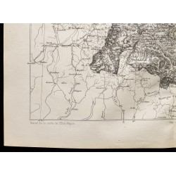 Gravure de 1880 - carte du théatre d'opération des Pyrenées occidentales - 4
