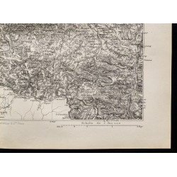 Gravure de 1880 - carte du théatre d'opération des Pyrenées occidentales - 5