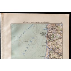 Gravure de 1880 - Carte de la cote de la Manche - 2