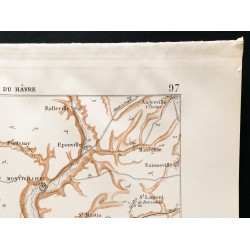Gravure de 1880 - Carte des environs du Hâvre - 3