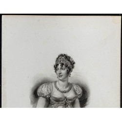 Gravure de 1850ca - Portrait de Caroline Murat Bonaparte - 2