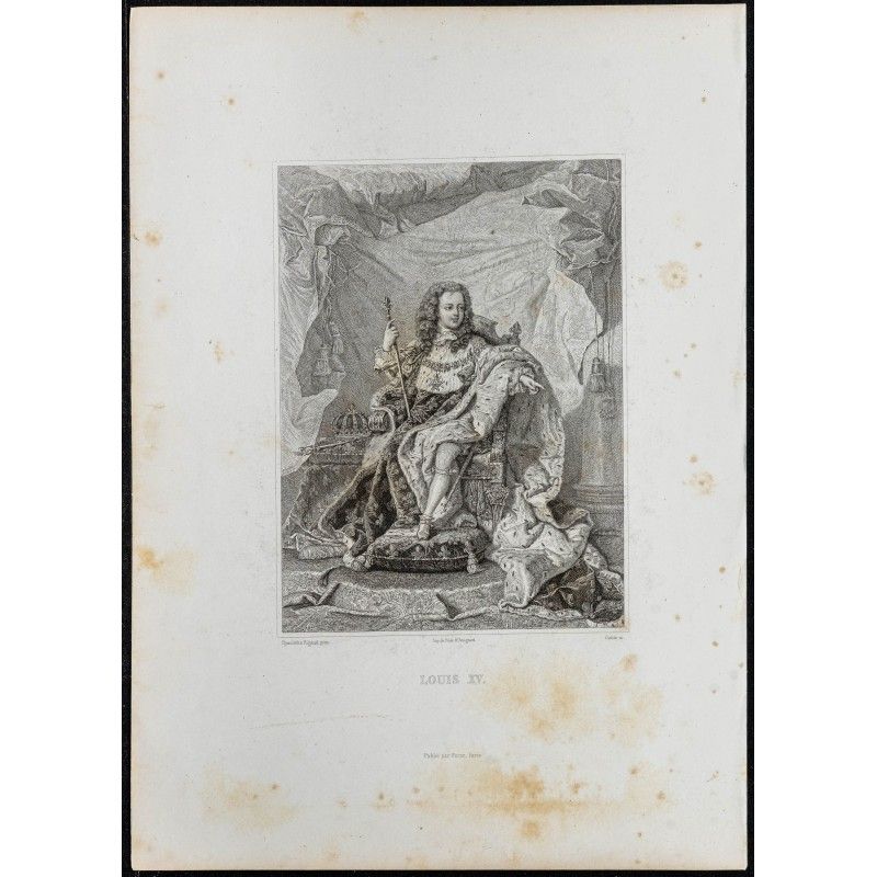 Gravure de 1850ca - Portrait de Louis XV jeune - 1