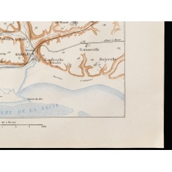 Gravure de 1880 - Carte des environs du Hâvre - 5