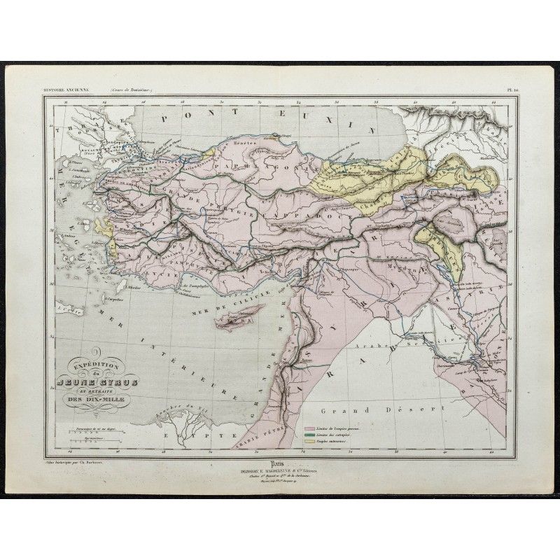 Gravure de 1857 - Carte de l'Asie mineure - 1