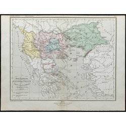Gravure de 1857 - Carte de la Macédoine - 1
