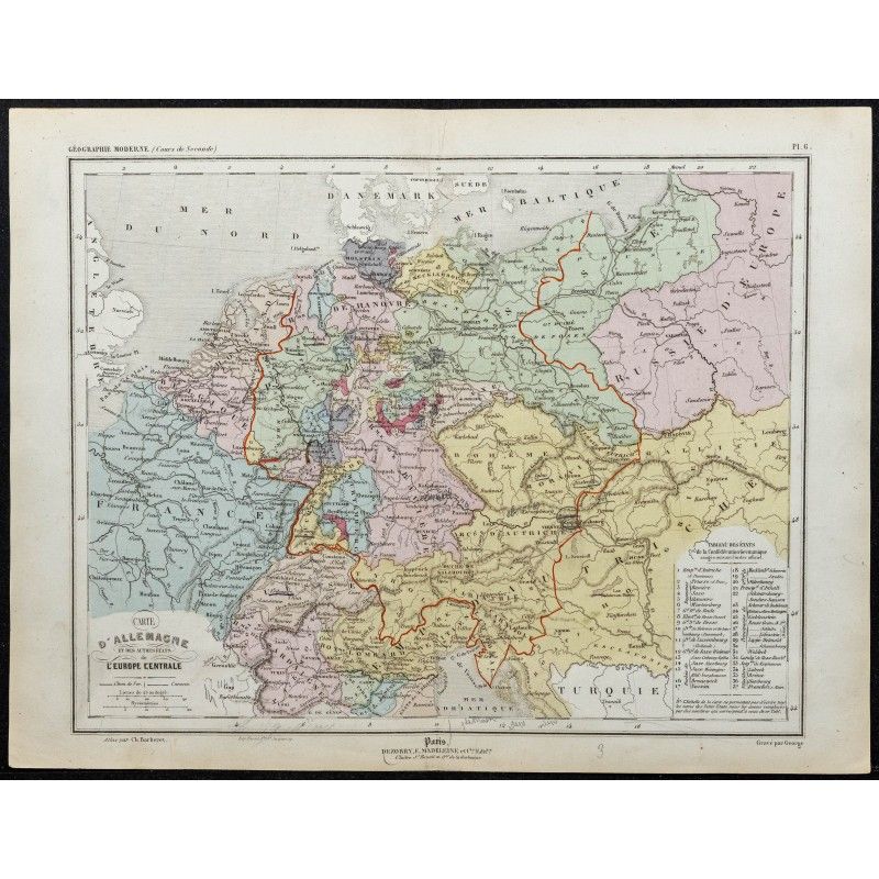 Gravure de 1857 - Allemagne et Europe centrale - 1
