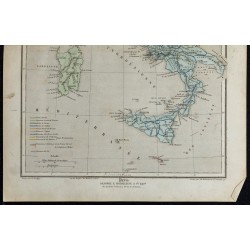 Gravure de 1857 - Carte de l'Italie - 3