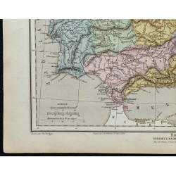 Gravure de 1857 - Carte de l'Espagne & Portugal - 4