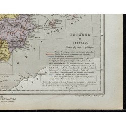 Gravure de 1857 - Carte de l'Espagne & Portugal - 5