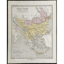 Gravure de 1857 - Carte de la Turquie d'Europe - 1
