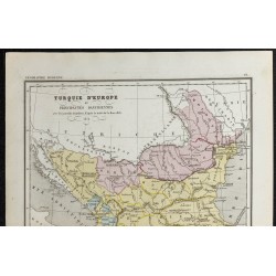 Gravure de 1857 - Carte de la Turquie d'Europe - 2