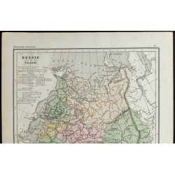 Gravure de 1857 - Carte de Russie et Pologne - 2