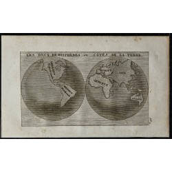 Gravure de 1826 - Mappemonde pour enfant - 1