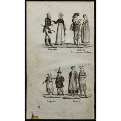 Gravure de 1826 - Costume d'Europe - 1