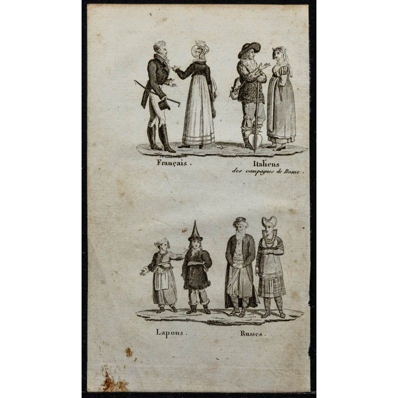 Gravure de 1826 - Costume d'Europe - 1