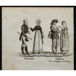 Gravure de 1826 - Costume d'Europe - 2