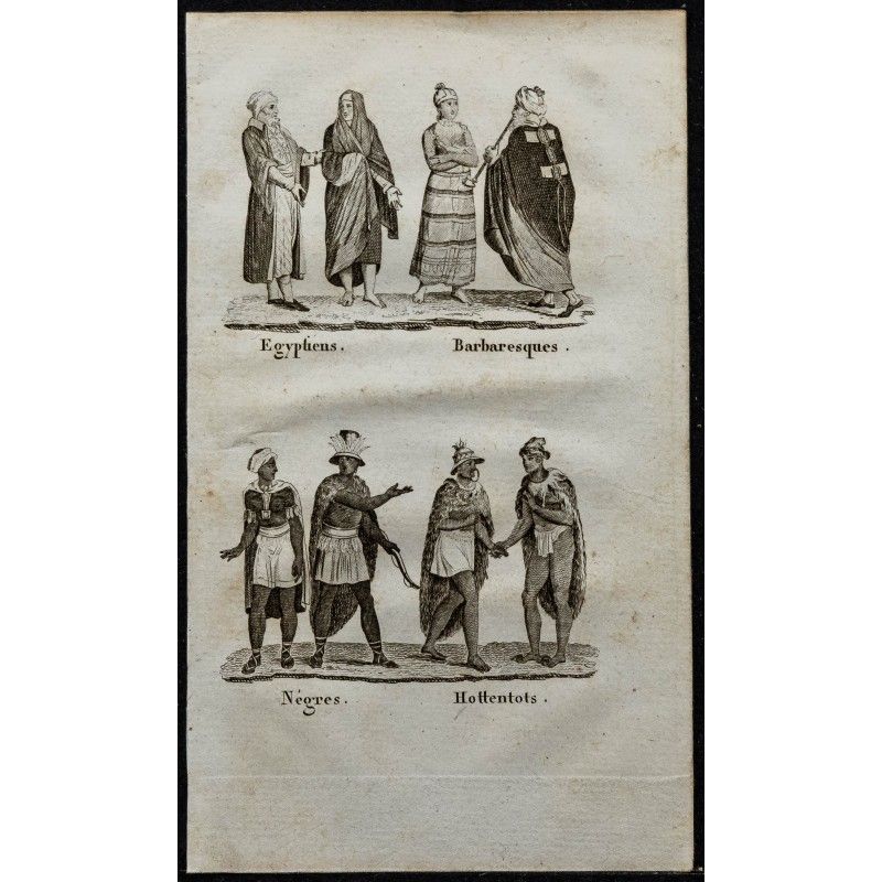 Gravure de 1826 - Costumes d'Afrique - 1