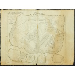 Gravure de 1782 - Première carte topographique par Du Carla - 1