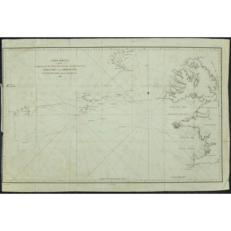 Gravure de 1786 - Islande et Groenland - 1