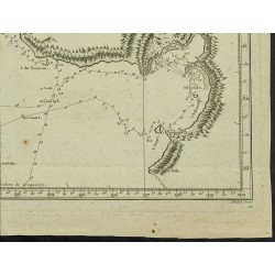Gravure de 1785 - Carte du détroit de Béring et de l'Alaska - 5