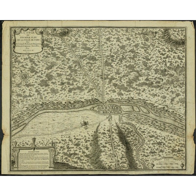 Gravure de 1705 - Plan de Lutèce - 1