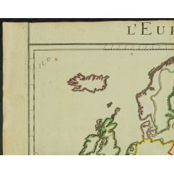 Gravure de 1711 - Fond de carte de l'Europe - 2