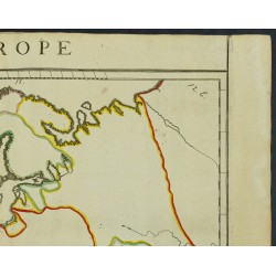 Gravure de 1711 - Fond de carte de l'Europe - 3