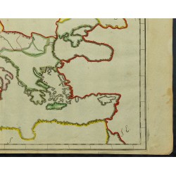 Gravure de 1711 - Fond de carte de l'Europe - 5