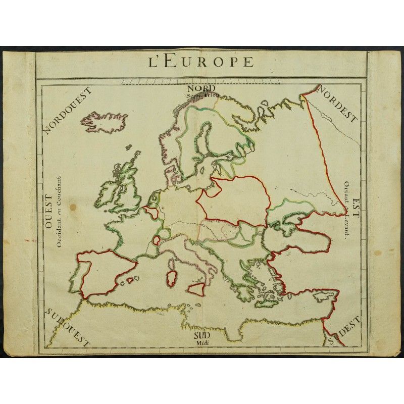 Gravure de 1711 - Carte de l'Europe - 1