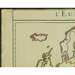 Gravure de 1711 - Fond de carte de l'Europe - 2