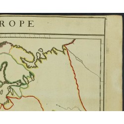 Gravure de 1711 - Fond de carte de l'Europe - 3